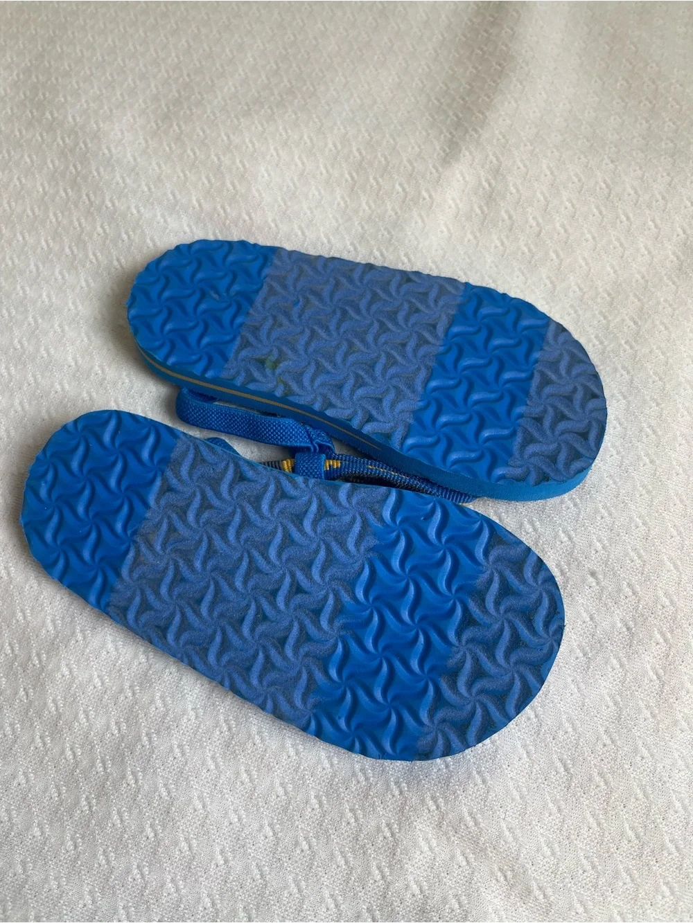 Teva Kids Blue Flip Flops with Yellow Accents